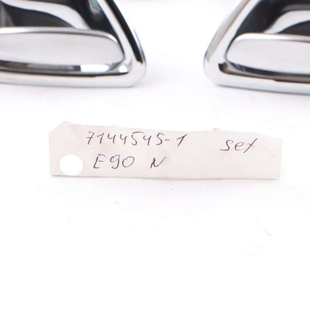 Interior Door Handle BMW E90 E91 Inside Trim Cover Left Right N/O/S Chrome Set to with Part number 7144545 Interior Door Handle BMW E90 E91 Inside Trim Cover Left Right N/O/S Chrome Set - SKU 7144545-1 - Part number 7144545