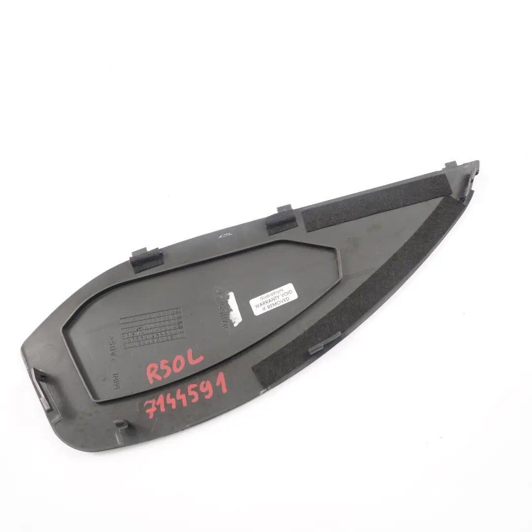 Salpicadero Tapa Panel Izquierdo Panther Negro para Mini R50 R52 R53 con número de pieza 7144591 Mini R50 R52 R53 Salpicadero Tapa Panel Izquierdo Panther Negro - SKU 7144591 - Número de pieza 7144591