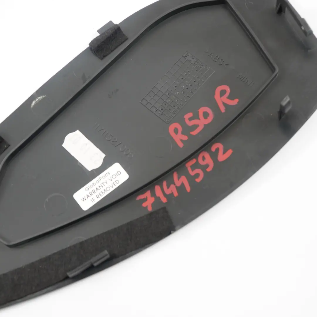 Mini Cooper One R50 R52 R53 Tapa Panel Instrumentos Derecha Pantera Negro - SKU 7144592 - Número de pieza 1171152
