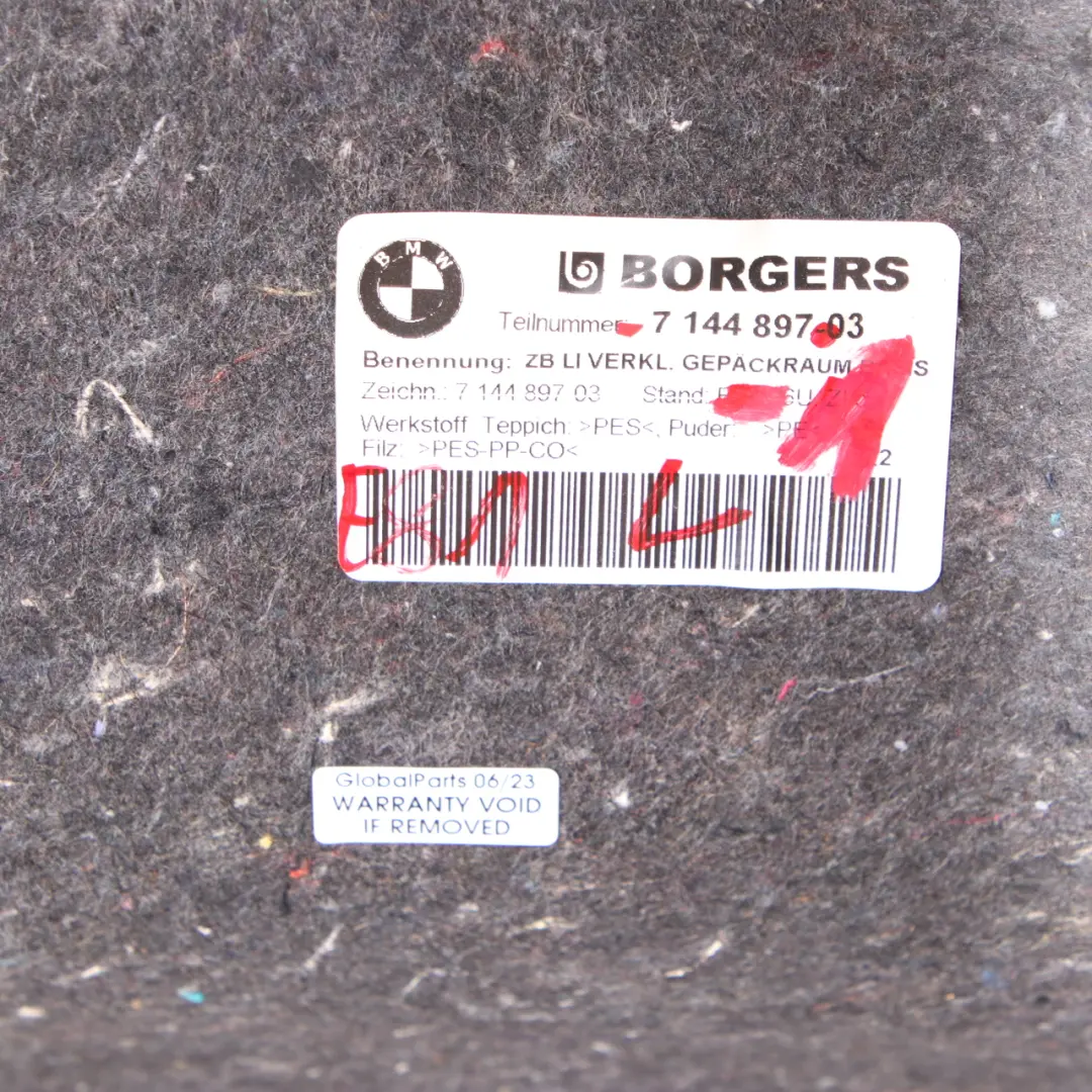 Boot Trunk Lid Left N/S Luggage Compartment Trim to BMW E81 E87 with Part number 7144897 BMW E81 E87 Boot Trunk Lid Left N/S Luggage Compartment Trim - SKU 7144897-1 - Part number 7144897