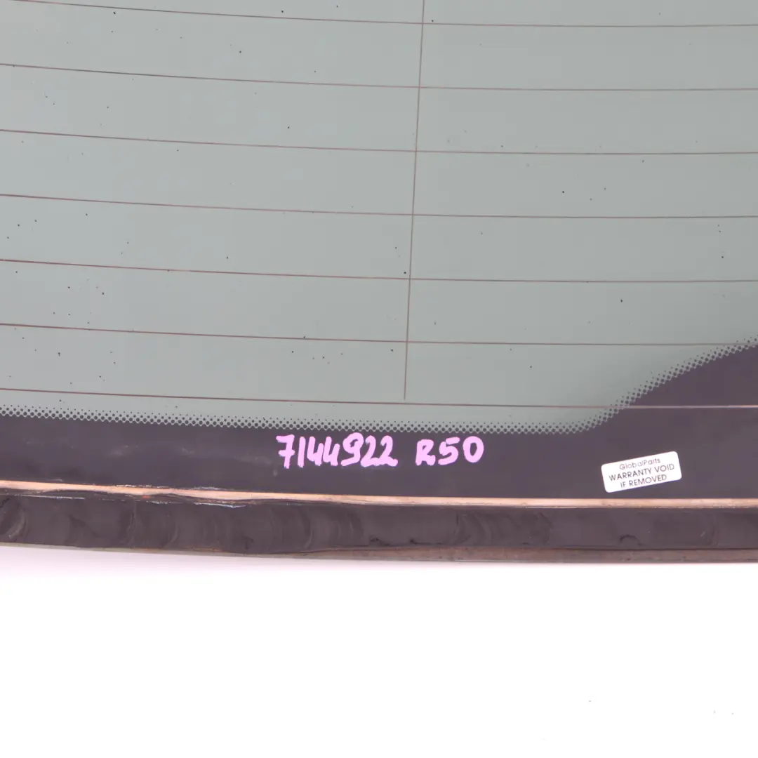 Window Glass Glazing Black AS3 Trim to Mini R50 R53 Rear with Part number 7144922 Mini R50 R53 Rear Window Glass Glazing Black AS3 Trim - SKU 7144922 - Part number 7144922