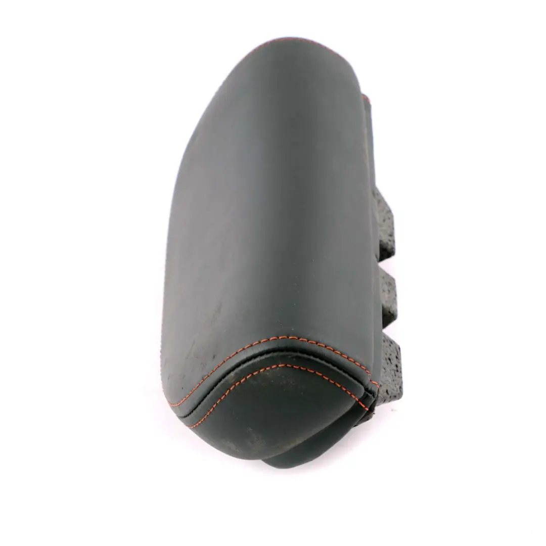 Leather Headrest Gravity Dark Blue Orange Seam to Mini Cabrio R52 Rear Seat with Part number 7145408 Mini Cabrio R52 Rear Seat Leather Headrest Gravity Dark Blue Orange Seam - SKU 7145408 - Part number 7145408