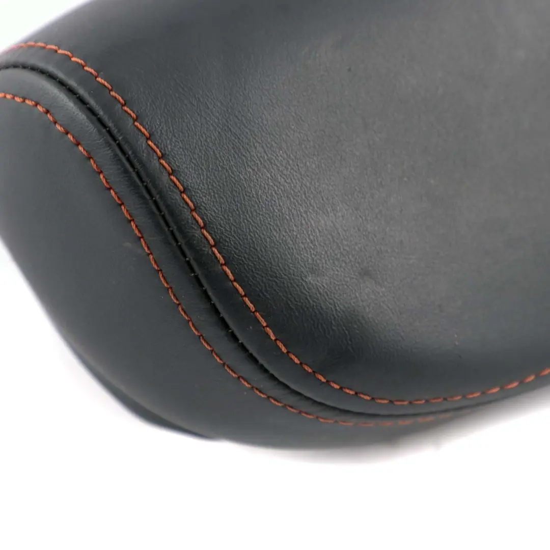 Leather Headrest Gravity Dark Blue Orange Seam to Mini Cabrio R52 Rear Seat with Part number 7145408 Mini Cabrio R52 Rear Seat Leather Headrest Gravity Dark Blue Orange Seam - SKU 7145408 - Part number 7145408