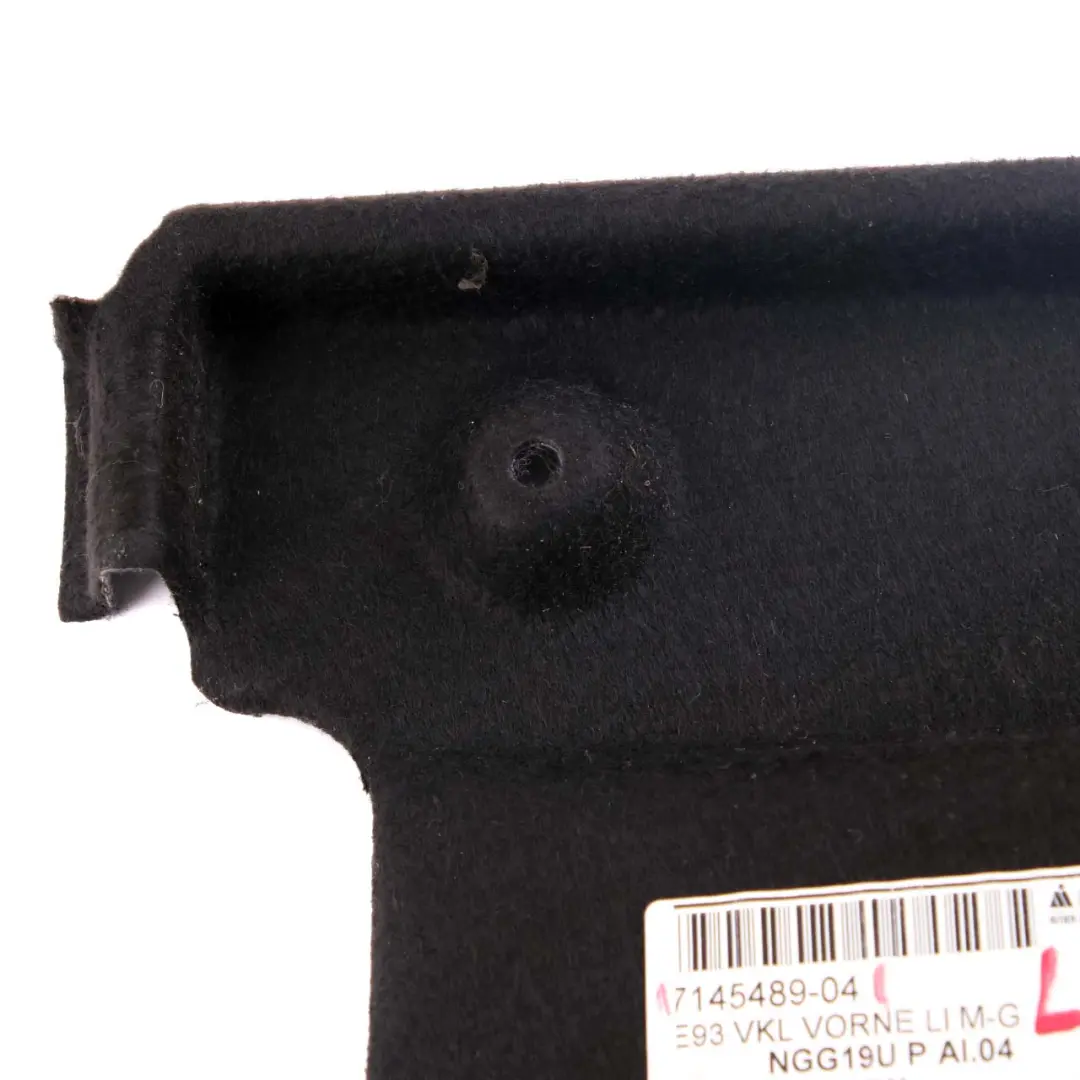 E93N LCI Panel De Embellecedor del Maletero Delantero Izquierdo para BMW E93 con número de pieza 7145489 BMW E93 E93N LCI Panel De Embellecedor del Maletero Delantero Izquierdo - SKU 7145489 - Número de pieza 7145489