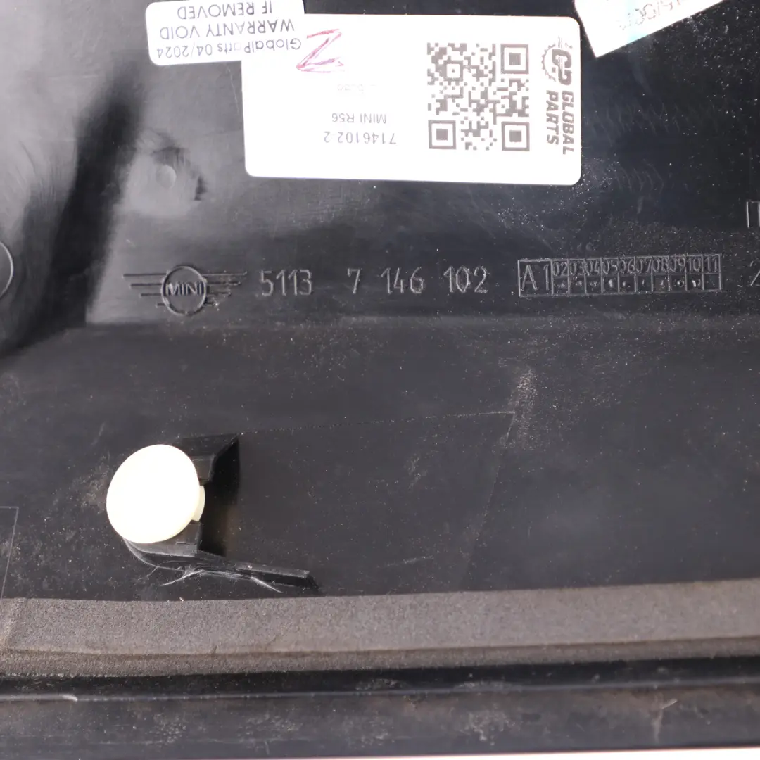 Exterior Column C Pillar Cover Right O/S to Mini Cooper One R56 with Part number 7146102 Mini Cooper One R56 Exterior Column C Pillar Cover Right O/S - SKU 7146102-2 - Part number 7146102