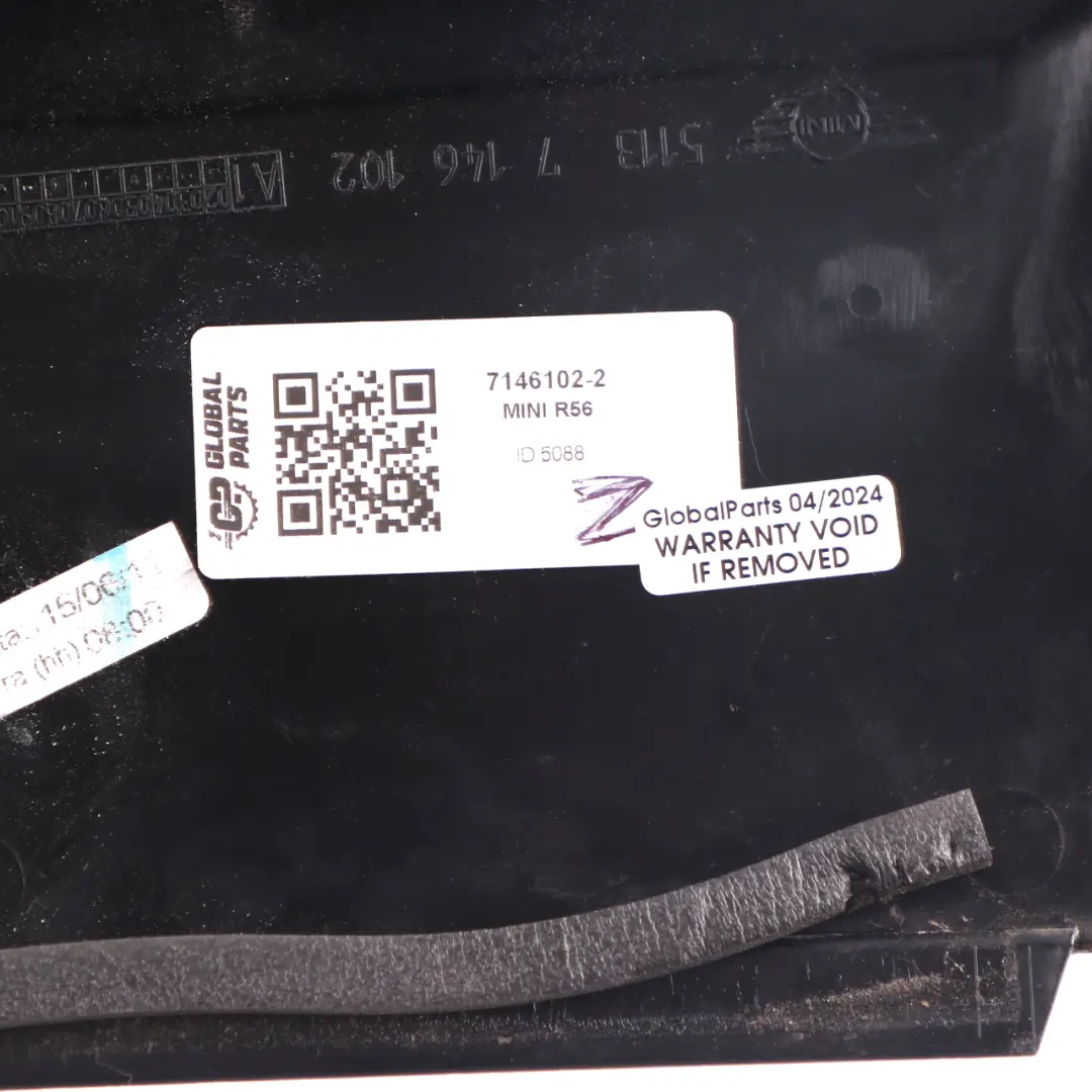 Exterior Column C Pillar Cover Right O/S to Mini Cooper One R56 with Part number 7146102 Mini Cooper One R56 Exterior Column C Pillar Cover Right O/S - SKU 7146102-2 - Part number 7146102