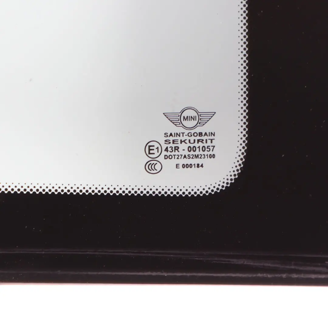Cristal Ventana Lateral Verde Trasera Derecha AS2 Glazing para Mini R56 con número de pieza 51377146500 Mini R56 Cristal Ventana Lateral Verde Trasera Derecha AS2 Glazing - SKU 7146500-1 - Número de pieza 51377146500