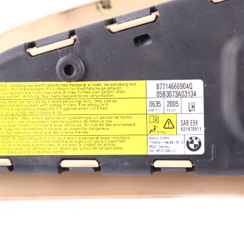 Module BMW E90 E91 Sport Side Front Left N/S Beige to Seat Air with Part number 7146669 Seat Air Module BMW E90 E91 Sport Side Front Left N/S Beige - SKU 7146669 - Part number 7146669