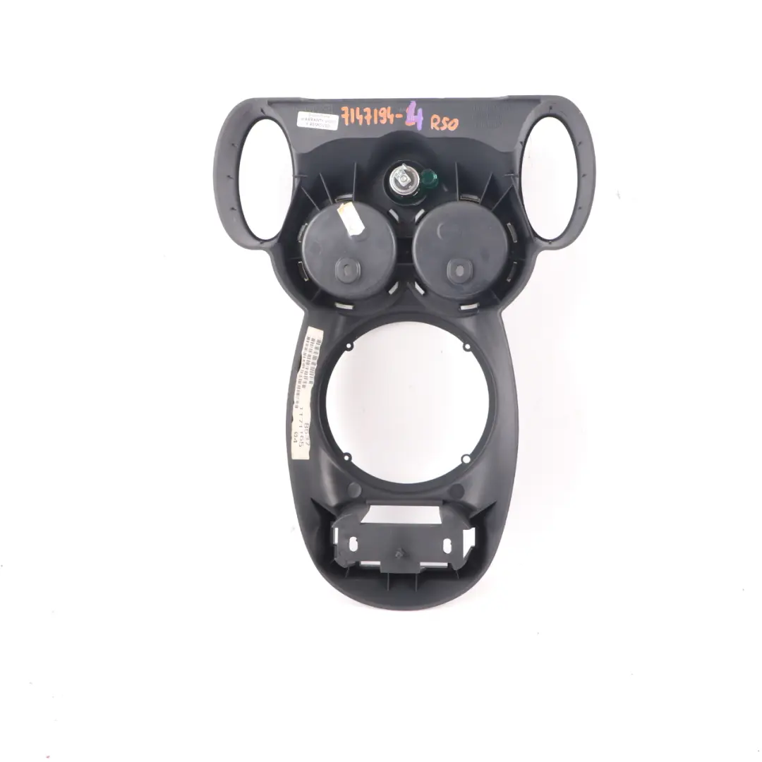 Console Tunnel Panel Cover Trim Panther Black to Mini Cooper One R50 R52 R53 with Part number 7147194 Mini Cooper One R50 R52 R53 Console Tunnel Panel Cover Trim Panther Black - SKU 7147194-4 - Part number 7147194