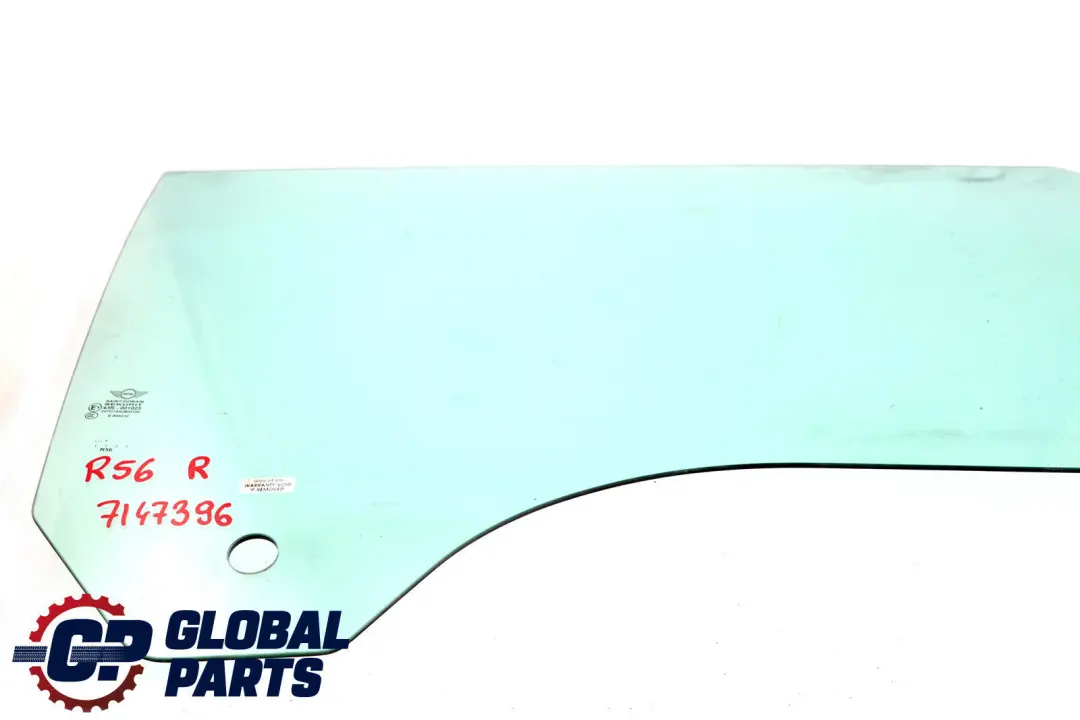 BMW MINI Cooper One R56 R57 Front Right O/S Window Door Glass AS2 - SKU 7147396 - Part number 7147396