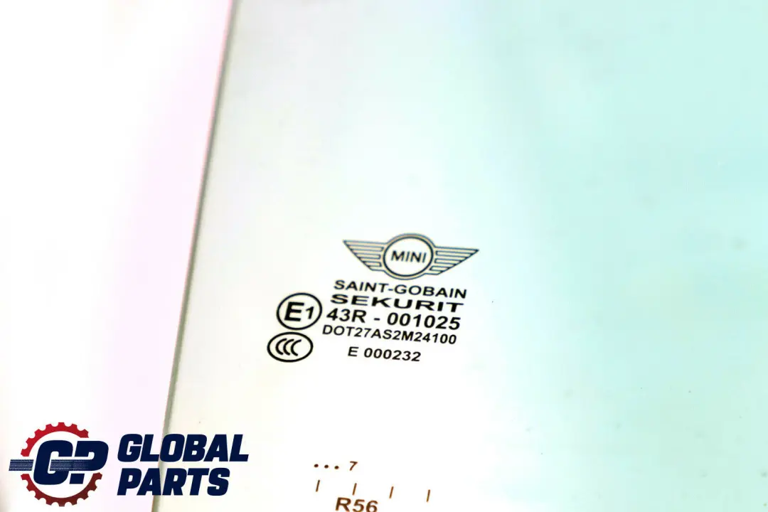 Vetro Porta Finestra AS2 Anteriore Destra per Mini Cooper One R56 R57 con numero di parte 7147396 Mini Cooper One R56 R57 Vetro Porta Finestra AS2 Anteriore Destra - SKU 7147396 - Numero di parte 7147396