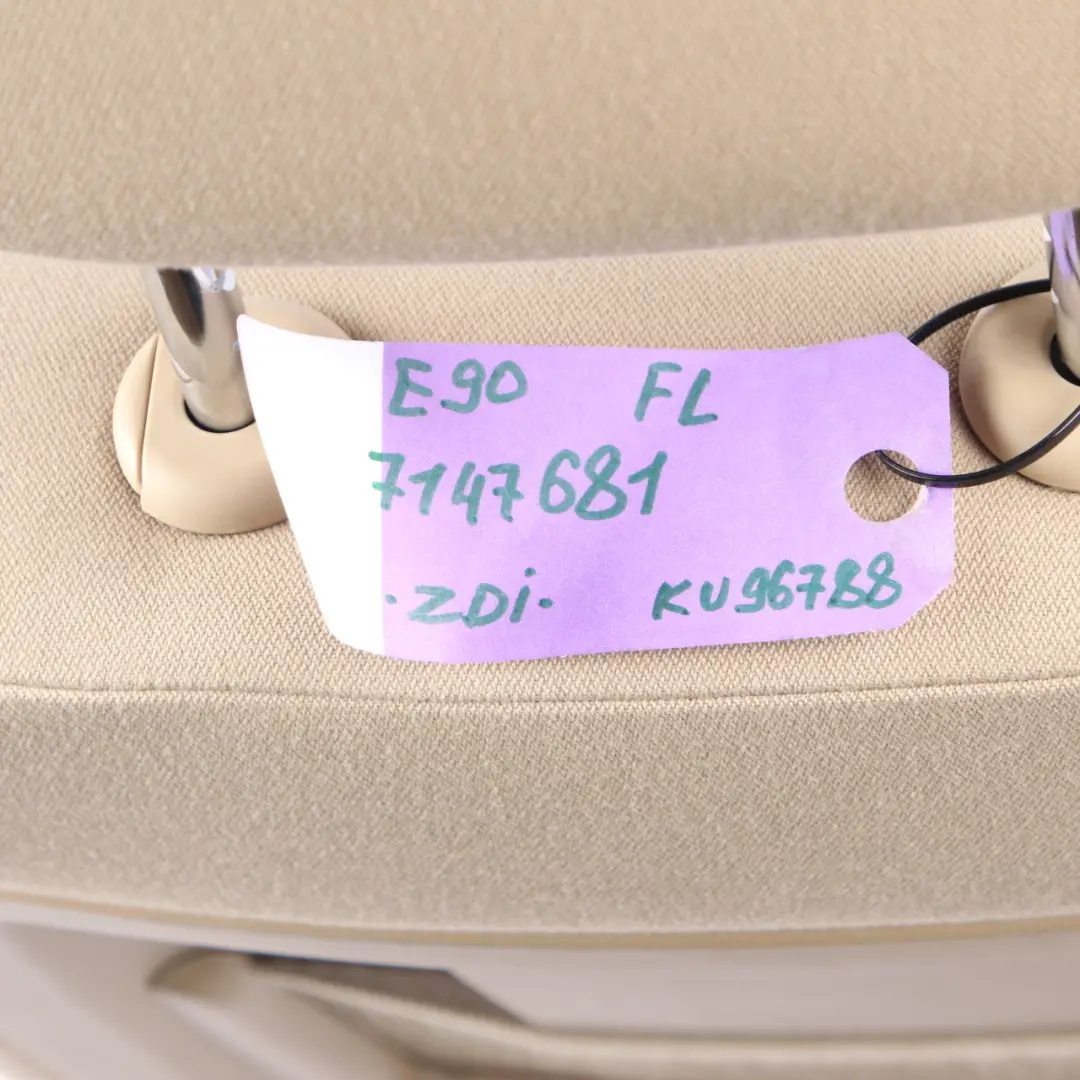 Cloth Fabric Interior Front Left N/S Side Seat Beige Lumbar to BMW E90 E91 with Part number 7147681 BMW E90 E91 Cloth Fabric Interior Front Left N/S Side Seat Beige Lumbar - SKU 7147681-1 - Part number 7147681