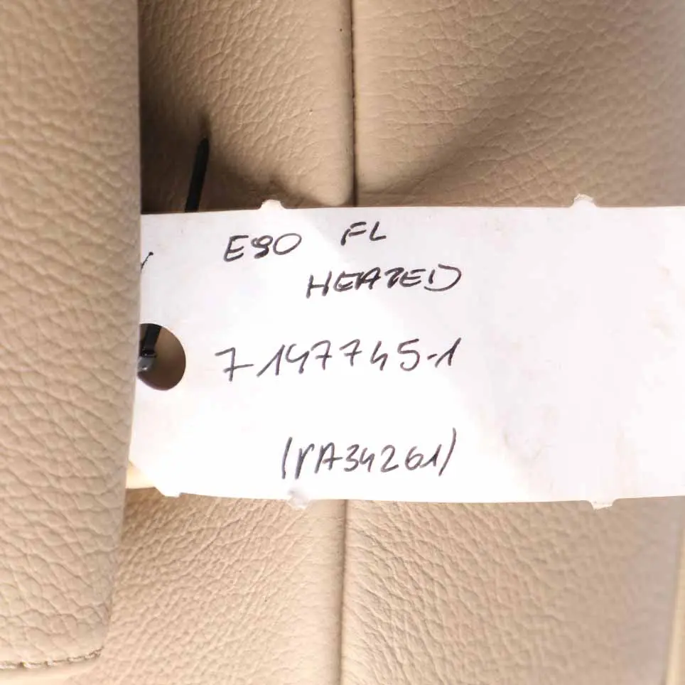 BMW E90 E91 Front Seat Heated Leather Dakota Beige Interior Left N/S - SKU 7147745-1 - Part number 7147745
