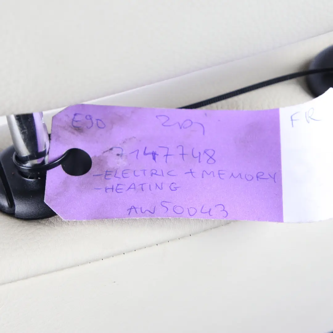 Front Seat BMW E90 E91 Heated Lemon Leather Dakota Interior Right O/S Memory to with Part number 7147748 Front Seat BMW E90 E91 Heated Lemon Leather Dakota Interior Right O/S Memory - SKU 7147748-1 - Part number 7147748