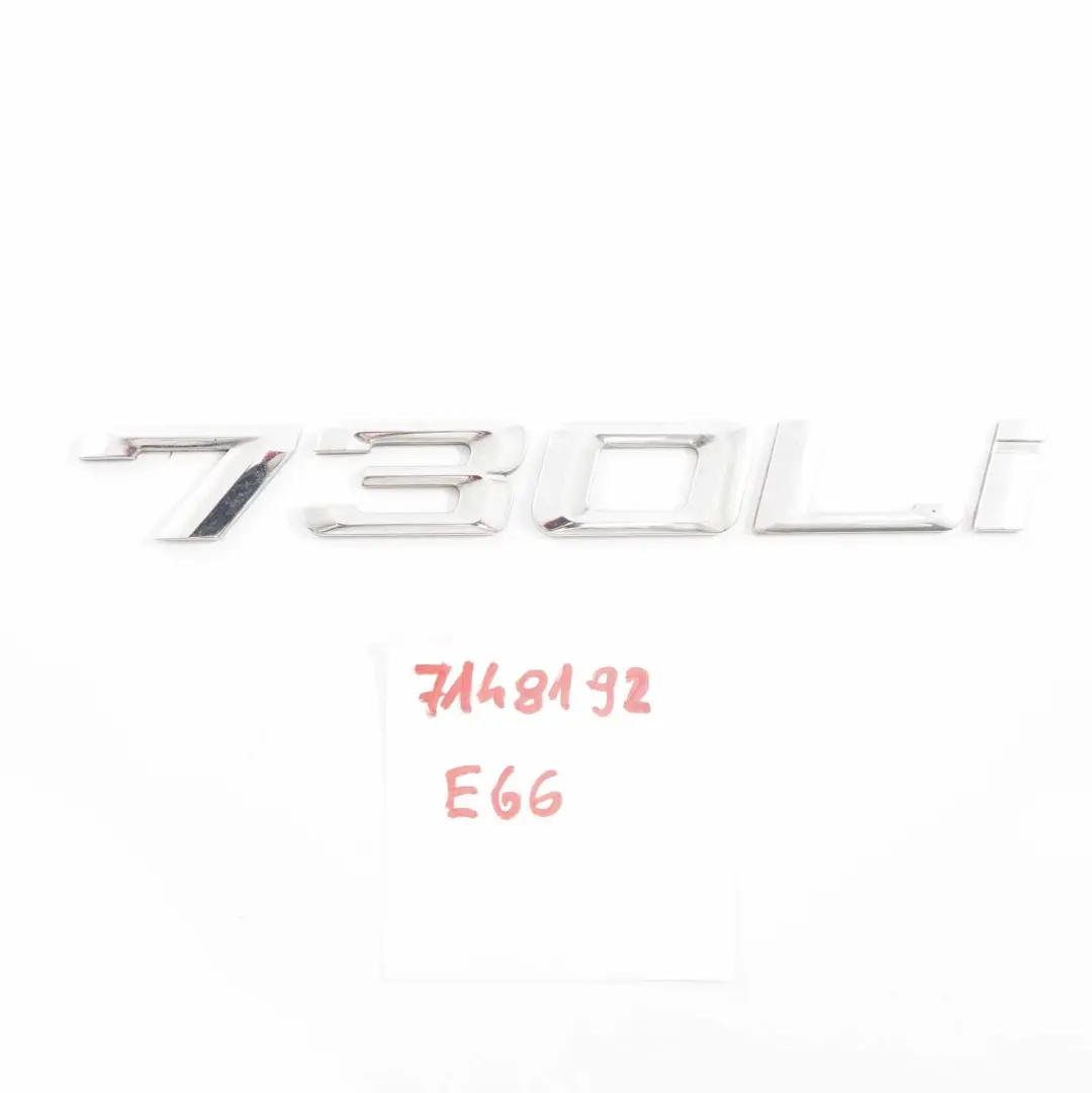 730Li Trasero Adherido Emblema Letra para BMW E66 con número de pieza 7148192 BMW E66 730Li Trasero Adherido Emblema Letra - SKU 7148192 - Número de pieza 7148192