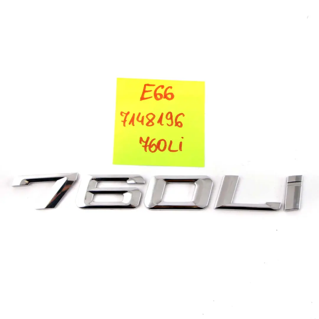 Adhered Boot Trunk Lid Emblem Lettering to BMW E66 760Li Rear with Part number 7148196 BMW E66 760Li Rear Adhered Boot Trunk Lid Emblem Lettering - SKU 7148196 - Part number 7148196