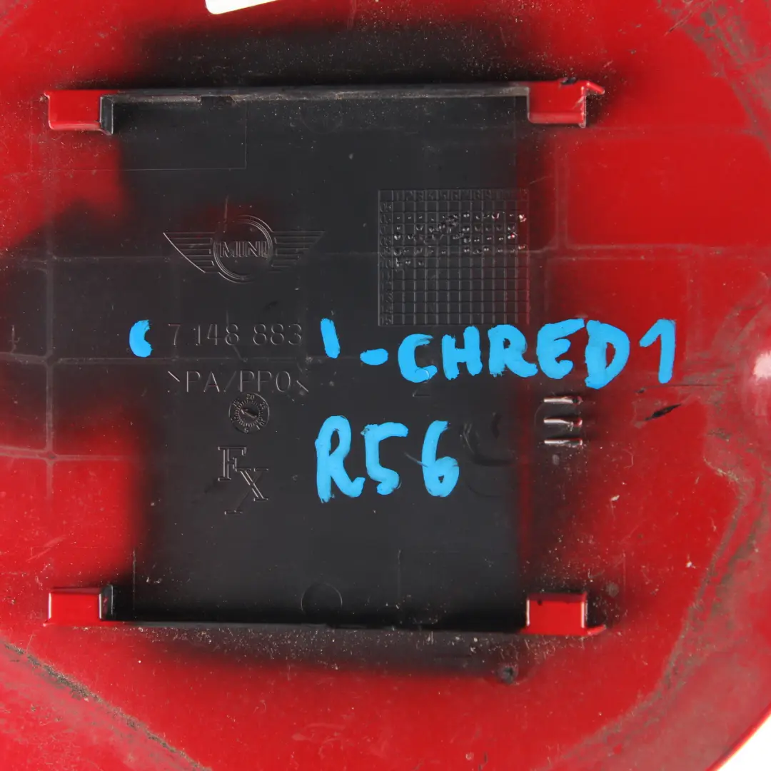 Filler In Flap Fuel Cap Cover Chili Red to Mini Cooper R55 R56 with Part number 7148883 Mini Cooper R55 R56 Filler In Flap Fuel Cap Cover Chili Red - SKU 7148883-CHRED1 - Part number 7148883