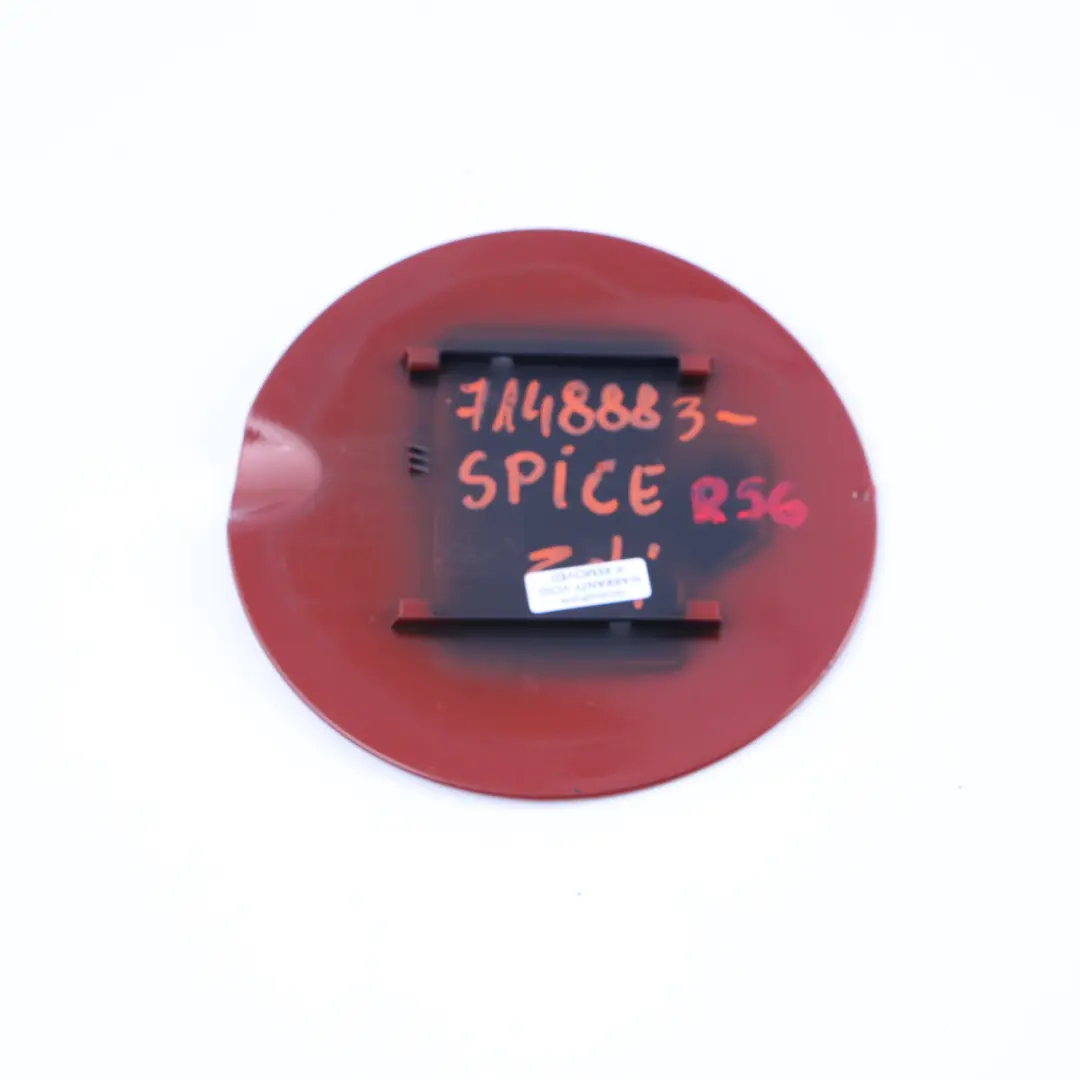 Filler In Flap Fuel Cap Cover Spice Orange Metallic to Mini Cooper R55 R56 with Part number 7148883 Mini Cooper R55 R56 Filler In Flap Fuel Cap Cover Spice Orange Metallic - SKU 7148883-SPICE - Part number 7148883