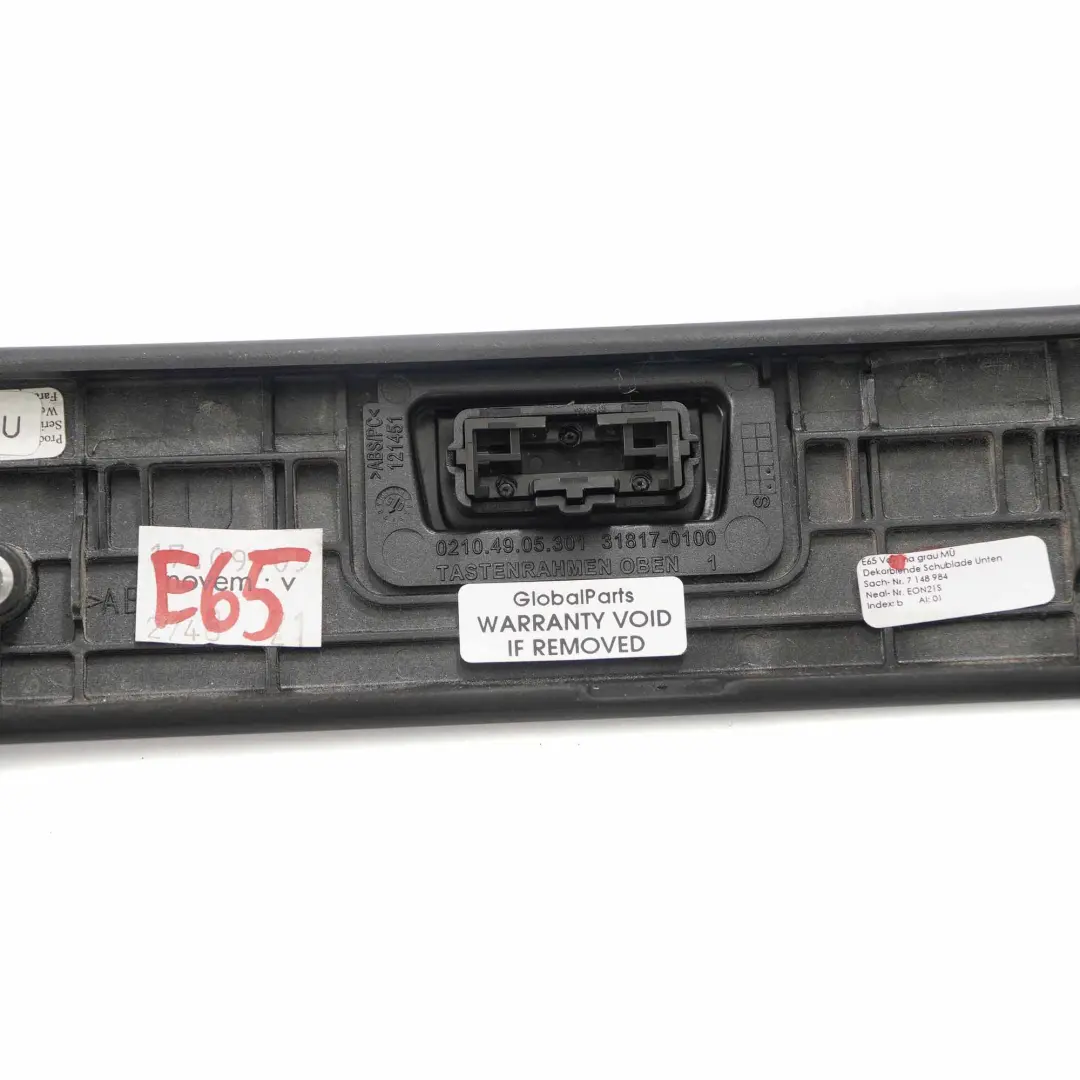 BMW E65 E66 Dashboard Cover Wood Panel Trim Drawer Vavona Grau Grey - SKU 7148984 - Part number 7148984