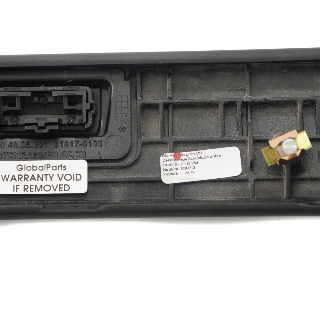 BMW E65 E66 Dashboard Cover Wood Panel Trim Drawer Vavona Grau Grey - SKU 7148984 - Part number 7148984