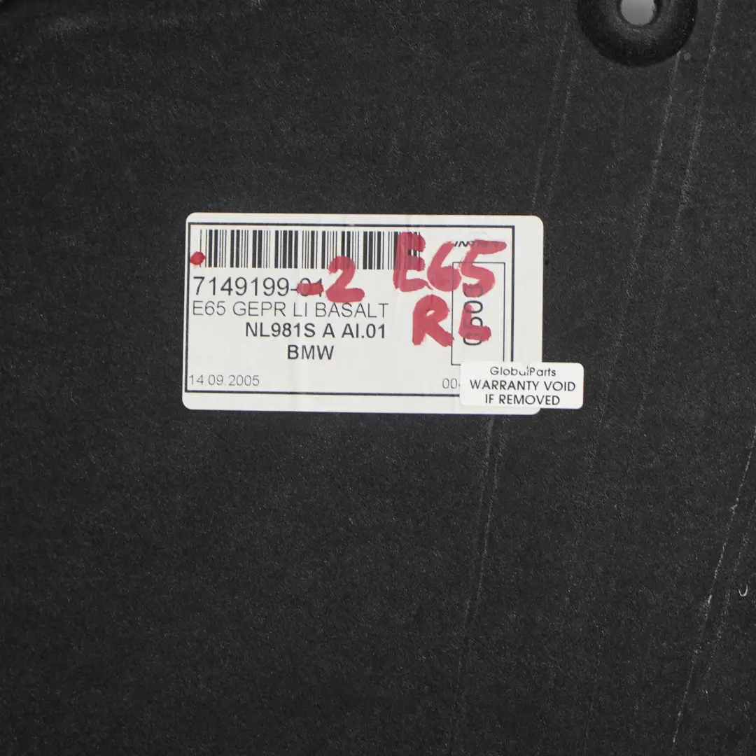 Boczek Bagażnika Lewy Szary do BMW E65 o numerze 7149199 BMW E65 Boczek Bagażnika Lewy Szary - SKU 7149199-2 - Numer Części 7149199