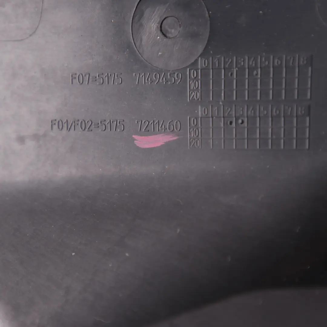 Baie salle machines Cloison murale gauche Revêtement insonorisant pour BMW F07 GT à propos du numéro de pièce 7149459 BMW F07 GT Baie salle machines Cloison murale gauche Revêtement insonorisant - SKU 7149459 - Numéro de pièce 7149459