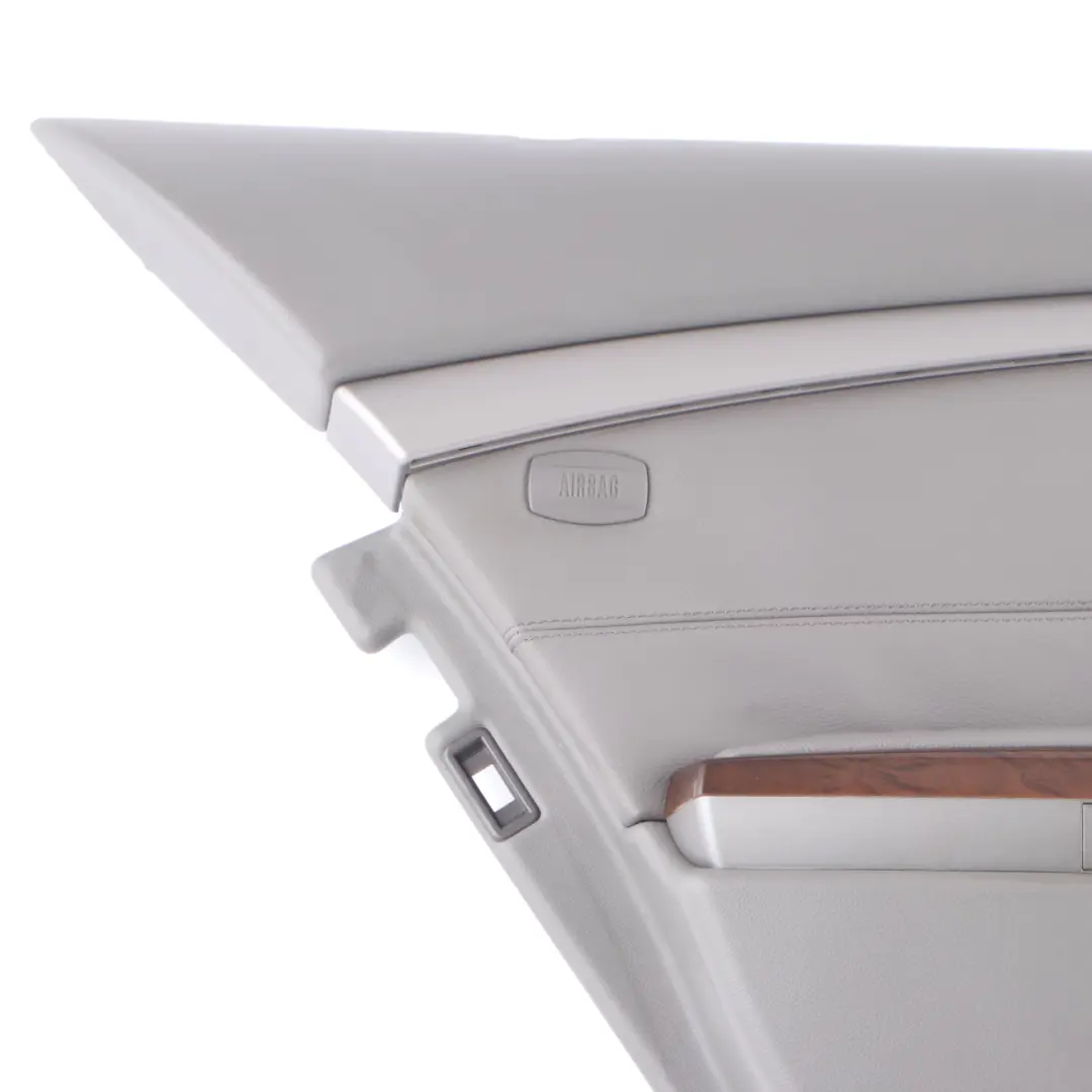Door Card Rear Left N/S Interior Trim Panel Leather Nasca Flanell Grey to BMW E65 with Part number 7150317 BMW E65 Door Card Rear Left N/S Interior Trim Panel Leather Nasca Flanell Grey - SKU 7150317 - Part number 7150317