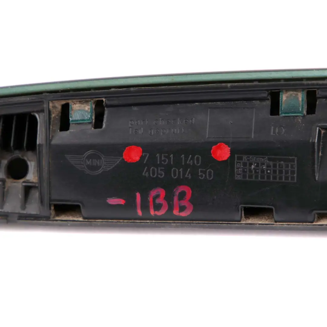 Trunk Handle Mini R56 Cover Boot Lid Tailgate Grab British Racing Green - 895 to with Part number 7151140 Trunk Handle Mini R56 Cover Boot Lid Tailgate Grab British Racing Green - 895 - SKU 7151140-BRG - Part number 7151140