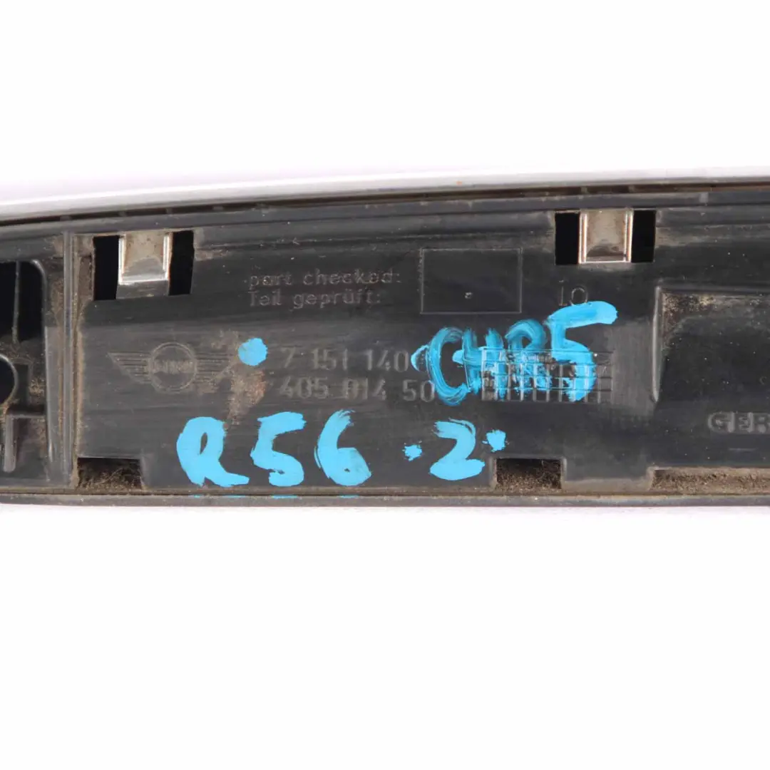 Coperchio bagagliaio Maniglia Portellone posteriore Cromato 7151140 per Mini R55 R56 con numero di parte 2753603 Mini R55 R56 Coperchio bagagliaio Maniglia Portellone posteriore Cromato 7151140 - SKU 7151140-CHR5 - Numero di parte 2753603