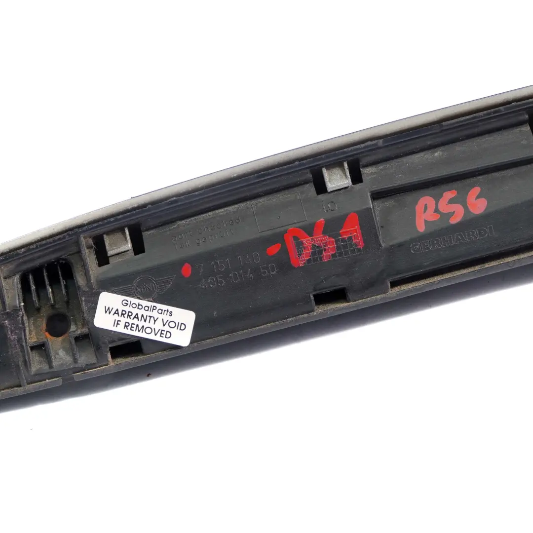 Mini Cooper R56 R57 Barre de Prise Hayon Revetement Poignee Fonce Argent - SKU 7151140-DS1 - Numéro de pièce 7151140