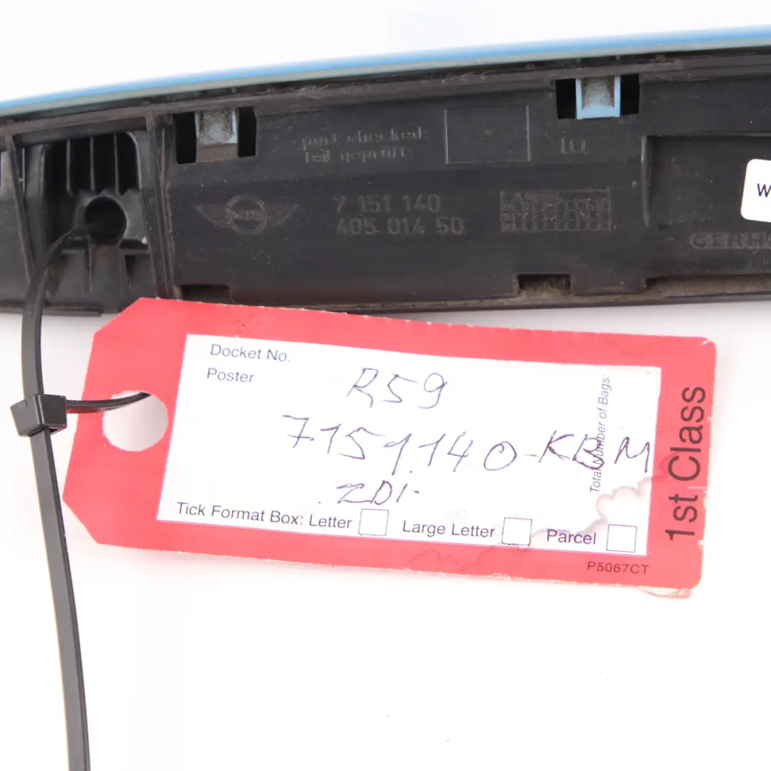 Mini Cooper R56 Kofferraumdeckel Kofferraum Haltegriff Heckklappe Kite Blau B48 - SKU 7151140-KBM - Teilenummer 7151140