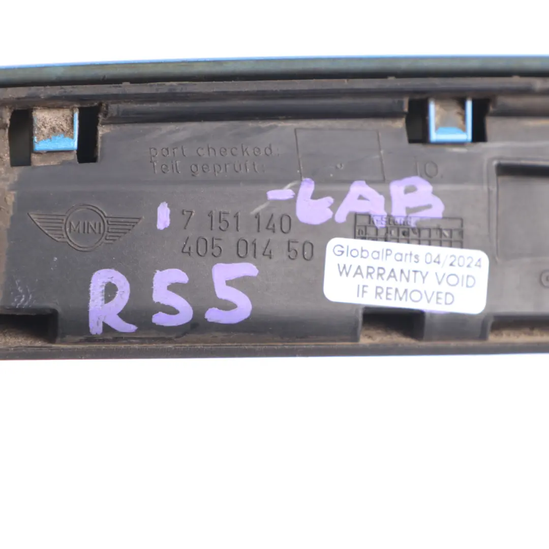 Mini Cooper R55 R56 LCI Boot Lid Grab Handle Laser Blue Metallic A59 - SKU 7151140-LAB - Part number 7151140