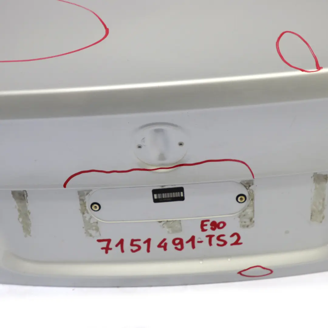 Trunk Lid Tailgate Boot Lid Titansilber Silver Metallic - 354 to BMW 3 E90 2 with Part number 7151491 BMW 3 E90 2 Trunk Lid Tailgate Boot Lid Titansilber Silver Metallic - 354 - SKU 7151491-TS2 - Part number 7151491