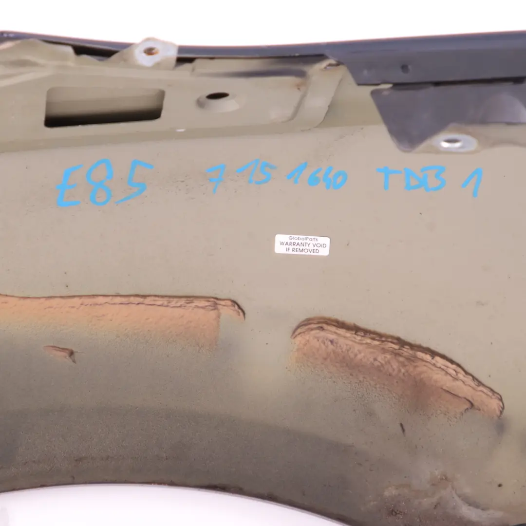 Right O/S Side Panel Wing Fender Toledoblau Blue - 482 to BMW Z4 E85 1 Rear with Part number 7151640 BMW Z4 E85 1 Rear Right O/S Side Panel Wing Fender Toledoblau Blue - 482 - SKU 7151640-TDB1 - Part number 7151640