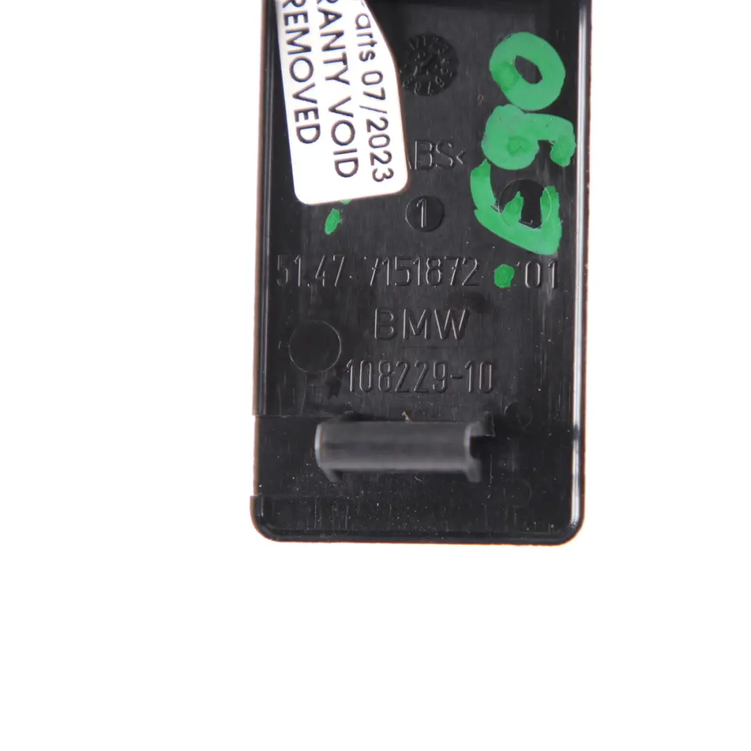 Warning Triangle First Aid Kit Trim Cover Cap to BMW E81 E87 E91 with Part number 7151872 BMW E81 E87 E91 Warning Triangle First Aid Kit Trim Cover Cap - SKU 7151872 - Part number 7151872