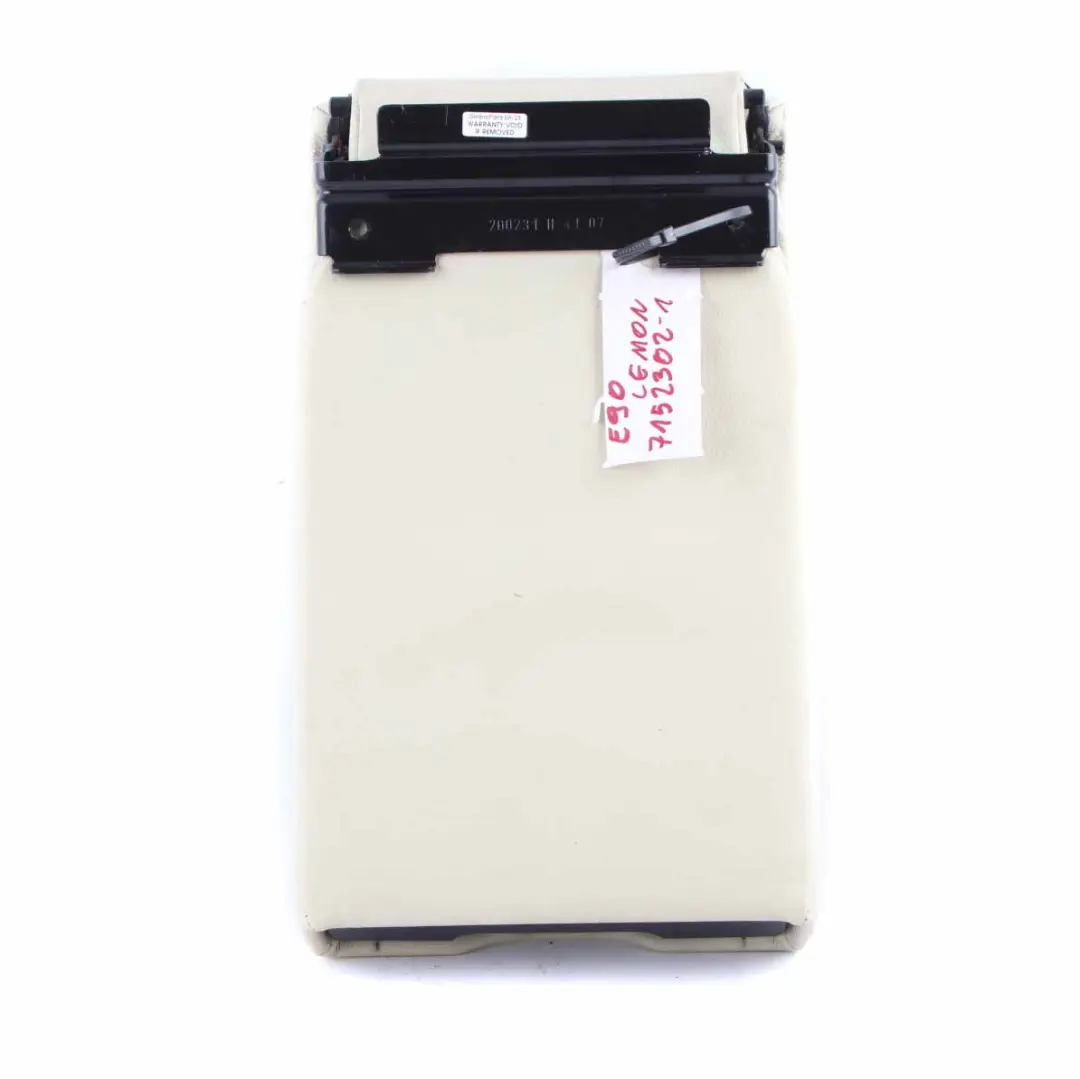 Asiento Trasero Apoyabrazos Medio Cuero Limón para BMW E90 E91 con número de pieza 7152302 BMW E90 E91 Asiento Trasero Apoyabrazos Medio Cuero Limón - SKU 7152302-1 - Número de pieza 7152302