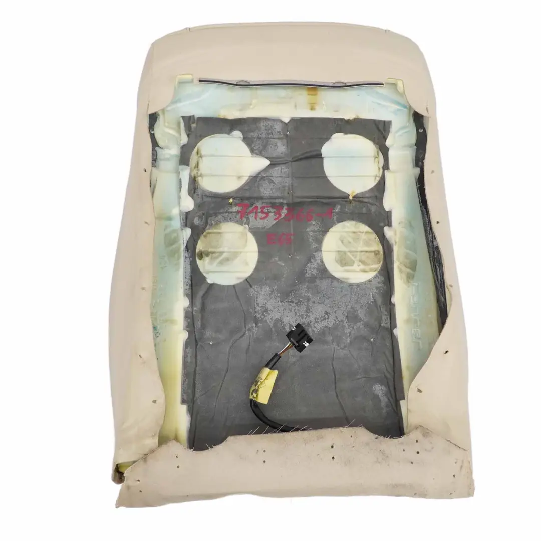 BMW E65 E66 Front Seat Backrest Left Right N/O/S Back Rest Cover Beige - SKU 7153366 - Part number 7153366