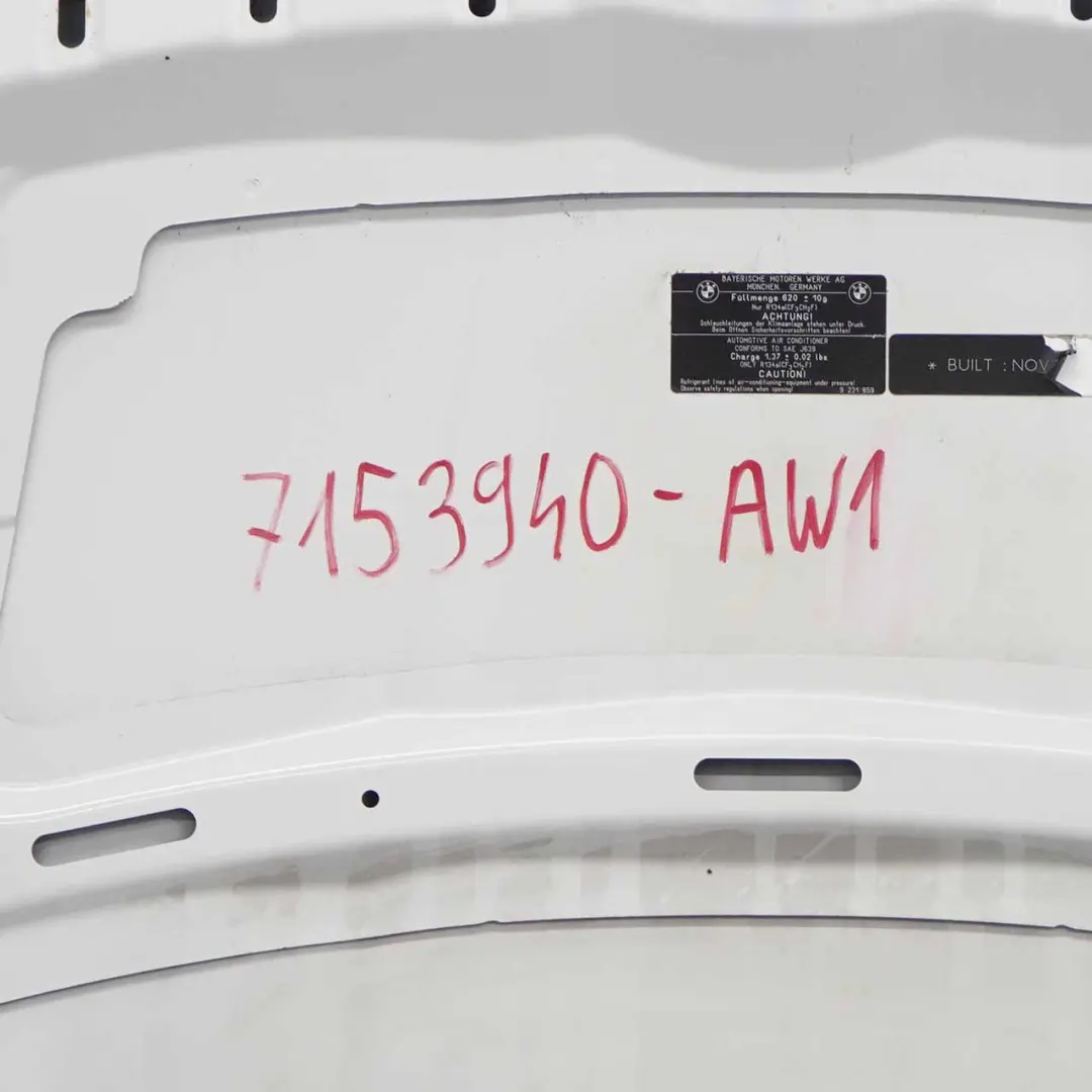  @BMW E90 LCI Hood Bonnet Cover Panel Alpinweiss Alpine White - 300 - SKU 7153940-AW1 - Part number 7153940