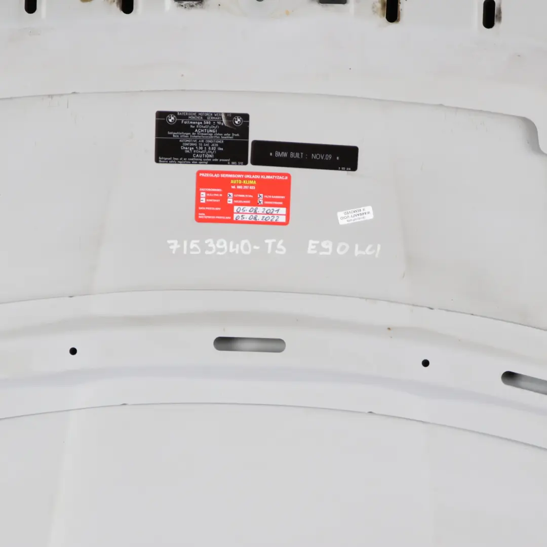 Hood Bonnet Cover Panel Titansilber Titan Silver Metallic - 354 to BMW 3 E90 LCI with Part number 7153940 BMW 3 E90 LCI Hood Bonnet Cover Panel Titansilber Titan Silver Metallic - 354 - SKU 7153940-TS - Part number 7153940