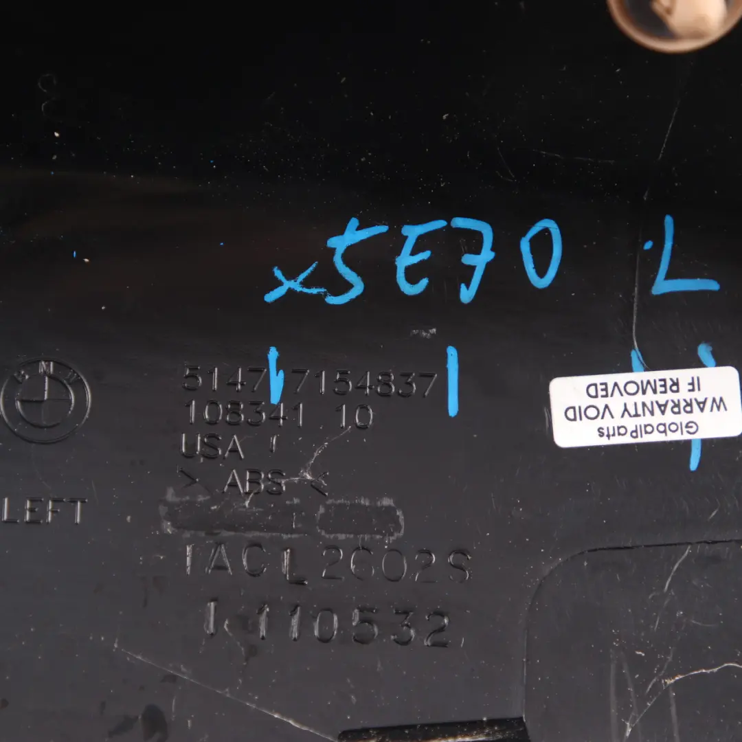 Couvre pilier D garniture arrière gauche Panneau Noir pour BMW X5 E70 à propos du numéro de pièce 7154837 BMW X5 E70 Couvre pilier D garniture arrière gauche Panneau Noir - SKU 7154837 - Numéro de pièce 7154837