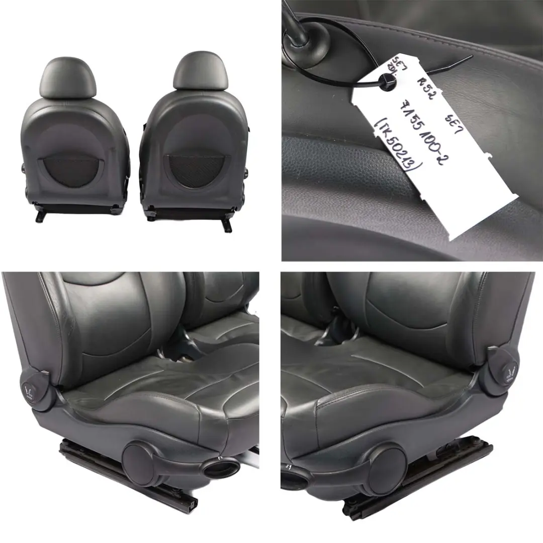 Seats Mini Cooper R52 Cabrio Convertible Panther Leather Gravity Interior Seat to with Part number 7155100 Seats Mini Cooper R52 Cabrio Convertible Panther Leather Gravity Interior Seat - SKU 7155100-2 - Part number 7155100