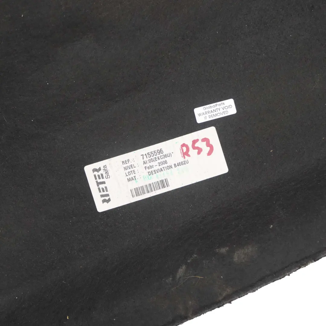 Capo del motor Panel De aislamiento acustico para Mini Cooper R52 R53 con número de pieza 7155596 Mini Cooper R52 R53 Capo del motor Panel De aislamiento acustico - SKU 7155596 - Número de pieza 7155596