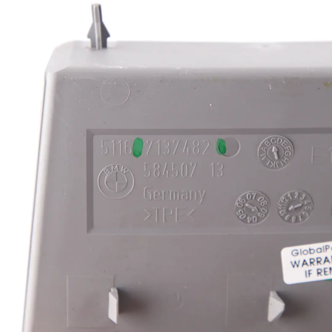 Tray Insert BMW E90 E91 Centre Console Rubber Storage Mat Grey 7137482 to Rear with Part number 7156476 Rear Tray Insert BMW E90 E91 Centre Console Rubber Storage Mat Grey 7137482 - SKU 7156476 - Part number 7156476