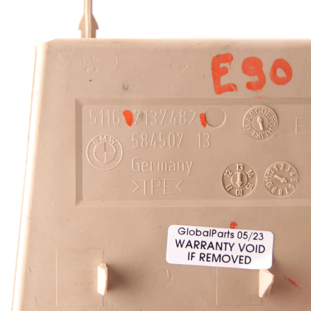 Tray Insert BMW E90 E91 Centre Console Rubber Storage Mat Beige 7137482 to Rear with Part number 7156477 Rear Tray Insert BMW E90 E91 Centre Console Rubber Storage Mat Beige 7137482 - SKU 7156477 - Part number 7156477