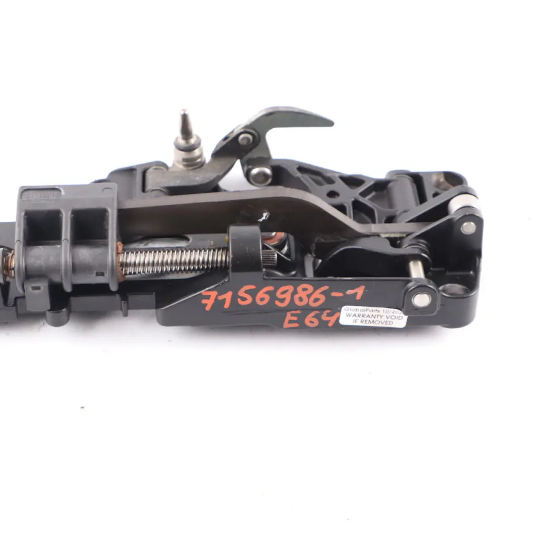 Roof Hinge Folding Soft Top Frame Right O/S Hydraulic Lock to BMW E64 with Part number 7156986 BMW E64 Roof Hinge Folding Soft Top Frame Right O/S Hydraulic Lock - SKU 7156986-1 - Part number 7156986