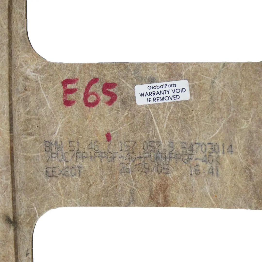 Heckklappenverkleidung Kofferaum Ablegeboden Abdeckung Schwarz für BMW E65 mit Teilenummer 7157057 BMW E65 Heckklappenverkleidung Kofferaum Ablegeboden Abdeckung Schwarz - SKU 7157057 - Teilenummer 7157057