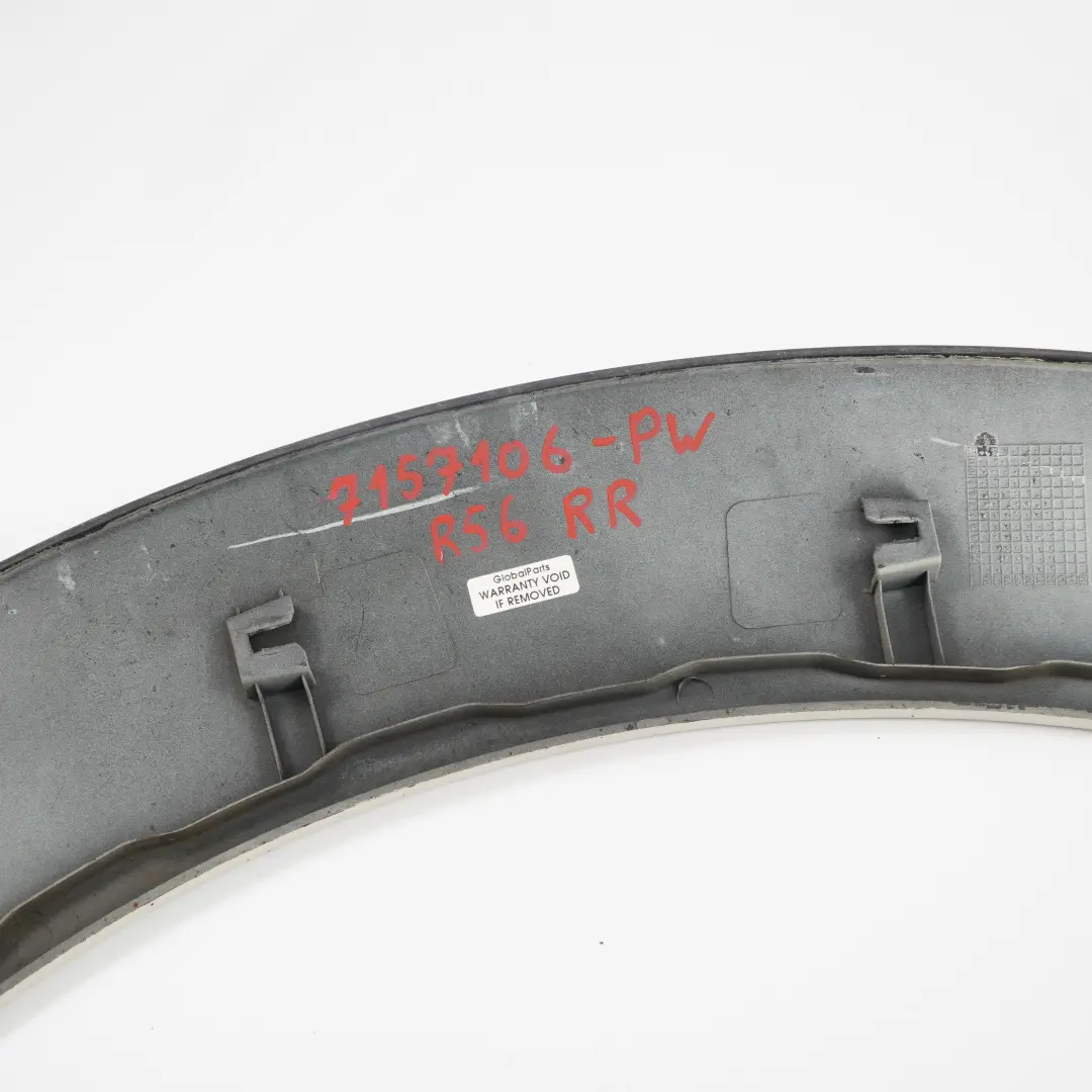 Arch Trim Rear Right O/S Extension Flare R57 Pepper White - 850 to Mini R56 Wheel with Part number 7157106 Mini R56 Wheel Arch Trim Rear Right O/S Extension Flare R57 Pepper White - 850 - SKU 7157106-PW - Part number 7157106