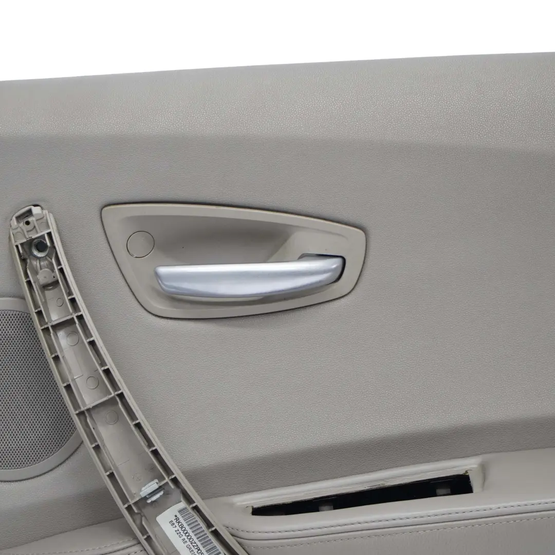 Panneau de garniture de carte de porte avant droite en cuir beige pour BMW E87 à propos du numéro de pièce 7157428 BMW E87 Panneau de garniture de carte de porte avant droite en cuir beige - SKU 7157428 - Numéro de pièce 7157428