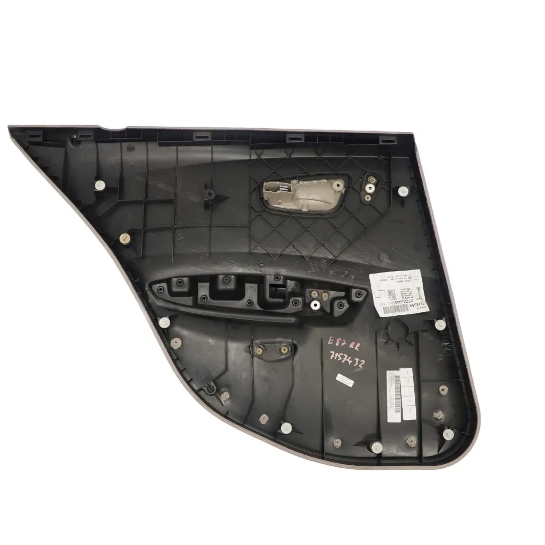 BMW E87 LCI Panneau de garniture de carte de porte arriere droite en cuir beige - SKU 7157432 - Numéro de pièce 7157432