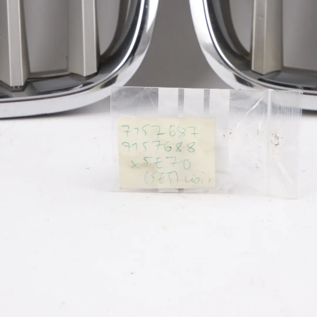 Grille Front Left Right N/O/S Trim Panel Cover Bumper Kidney Set to BMW X5 E70 with Part number 7157687 BMW X5 E70 Grille Front Left Right N/O/S Trim Panel Cover Bumper Kidney Set - SKU 7157687 / 7157688 - Part number 7157687